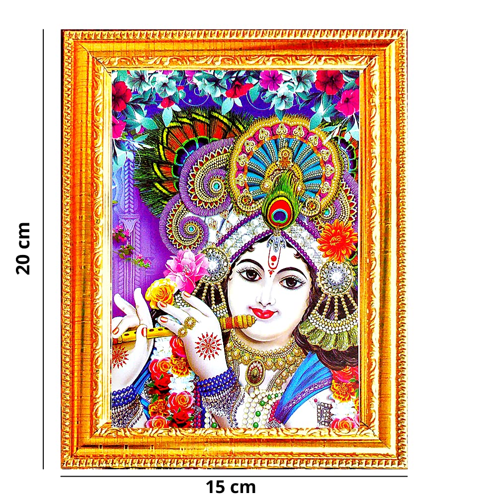 Suninow Bal Gopal Photo Frame God Goddess Religious Framed Painting For Wall And Pooja/Hindu Bhagwan Devi Devta Photo Frame/God